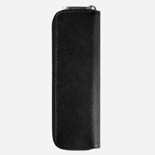 Montblanc Sartorial Black Leather One Pen Pouch with Zip - Image 2
