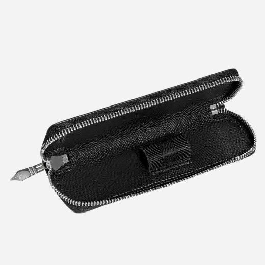 Montblanc Sartorial Black Leather One Pen Pouch with Zip - Image 4