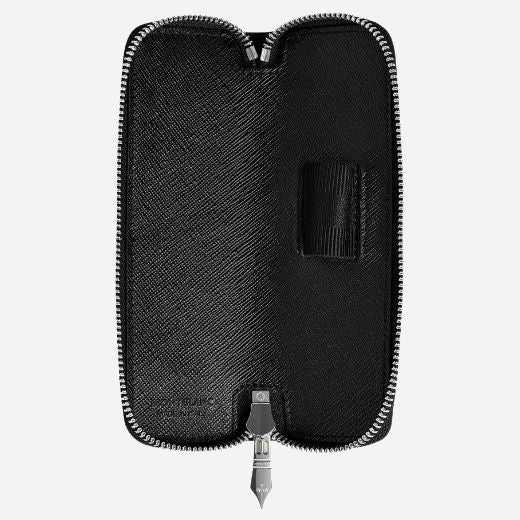 Montblanc Sartorial Black Leather One Pen Pouch with Zip - Image 5