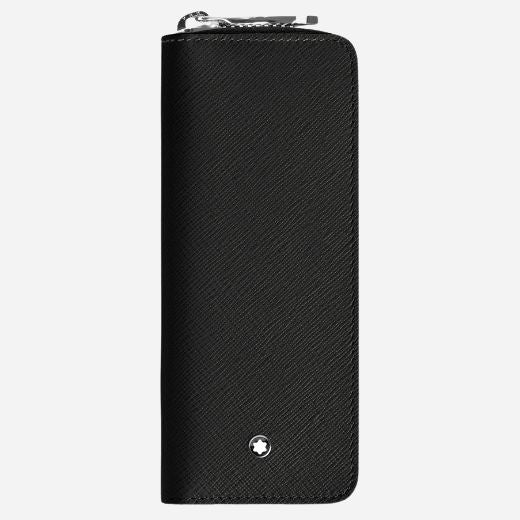 Montblanc Sartorial Black Leather Two Pen Pouch with Zip