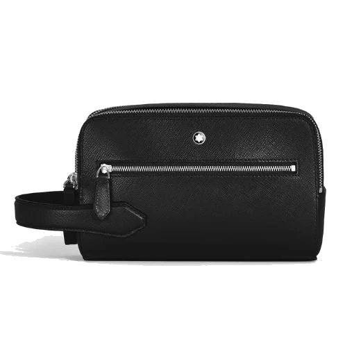Montblanc Sartorial Black Leather Wash Bag