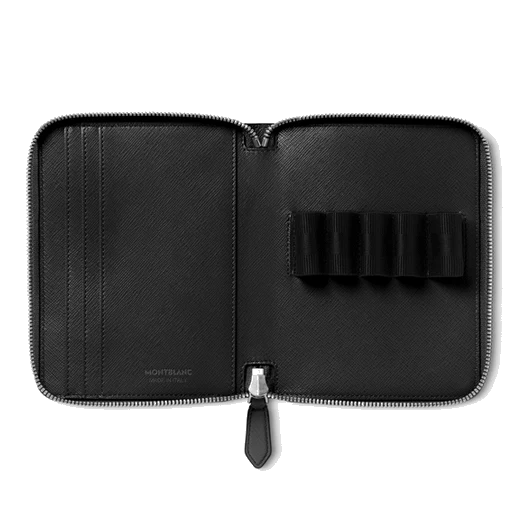 Montblanc Sartorial Black Saffiano Leather 5 Pen Pouch - Image 3