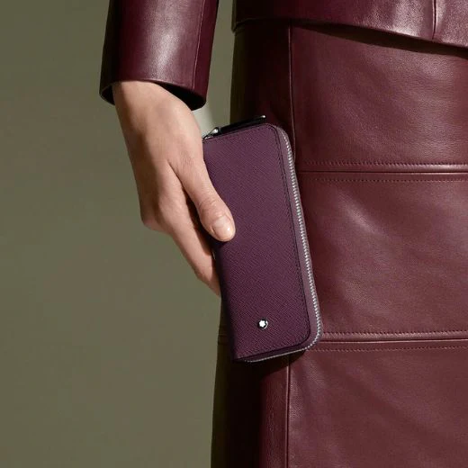 Montblanc Sartorial Cassis Saffiano Leather 2 Pen Pouch - Image 4