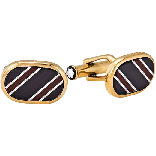 Montblanc Sartorial Champagne Striped Inlay Cufflinks