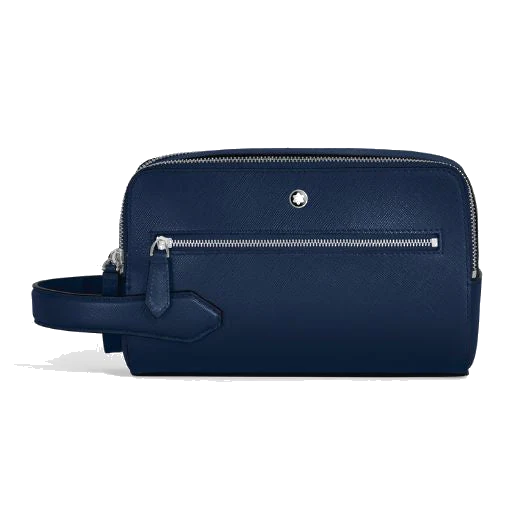 Montblanc Sartorial Ink Blue Leather Wash Bag