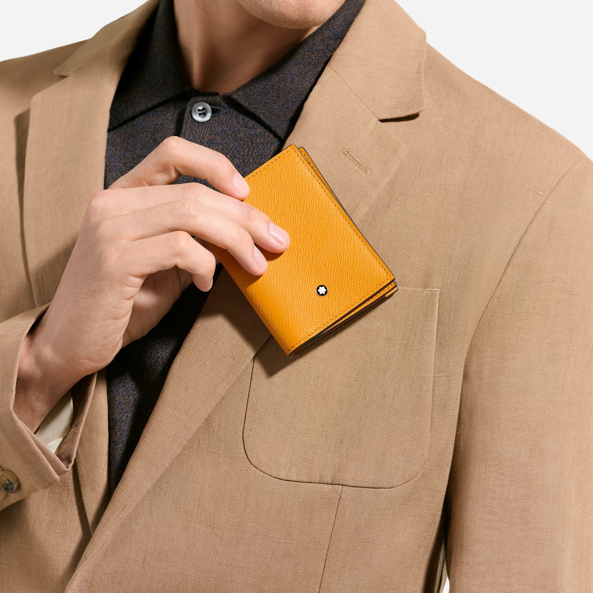 Montblanc Sartorial Saffron Leather 4CC Card Holder - Image 6