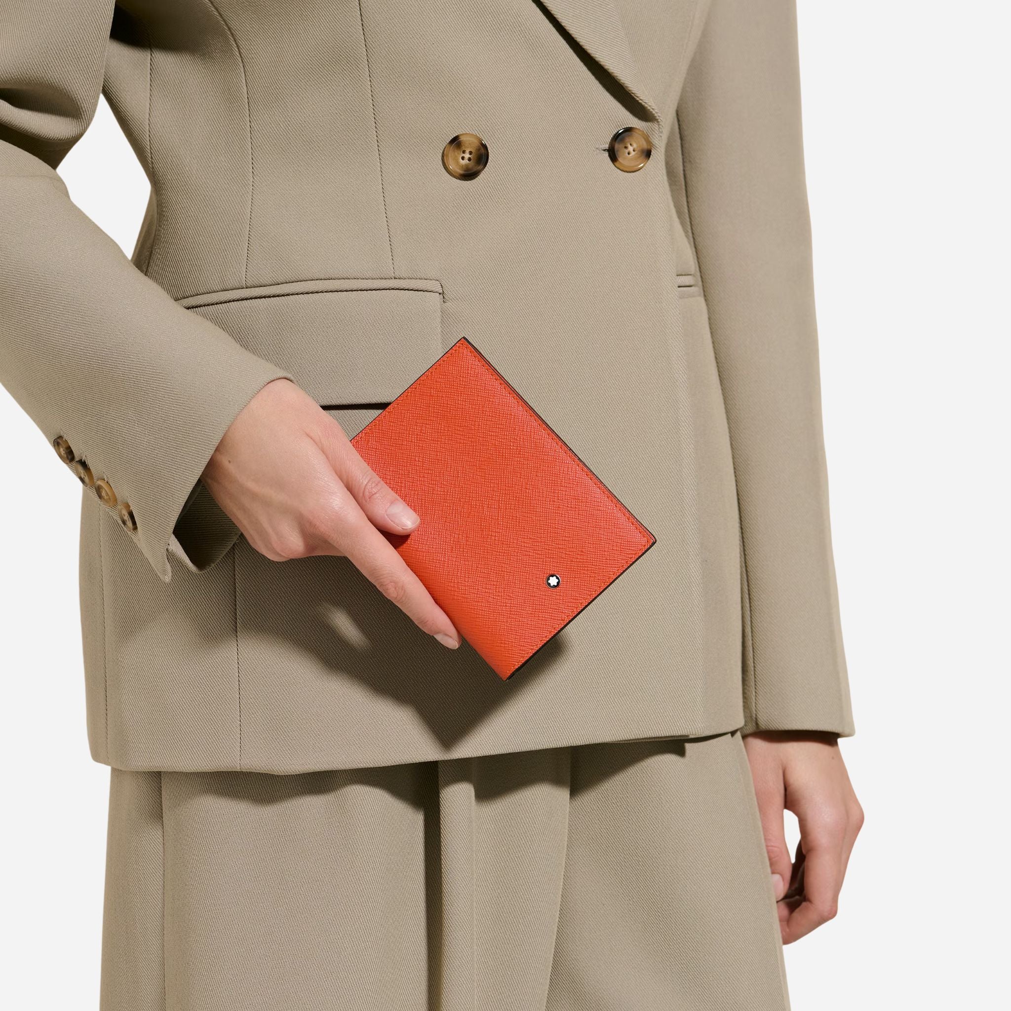 Montblanc Sartorial Tangerine Leather Passport Holder - Image 6