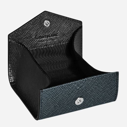 Montblanc Sartorial Tweed Blue Leather Coin Case - Image 4