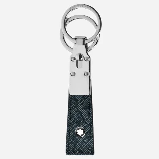 Montblanc Sartorial Tweed Blue Leather Loop Key Fob