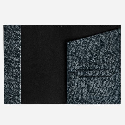Montblanc Sartorial Tweed Blue Leather Passport Holder with 3CC - Image 5