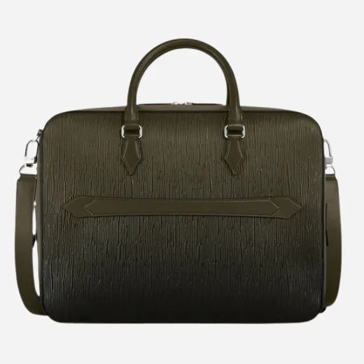 Montblanc Sfumato Khaki Corteccia Leather Briefcase - Image 2