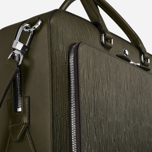 Montblanc Sfumato Khaki Corteccia Leather Briefcase - Image 7