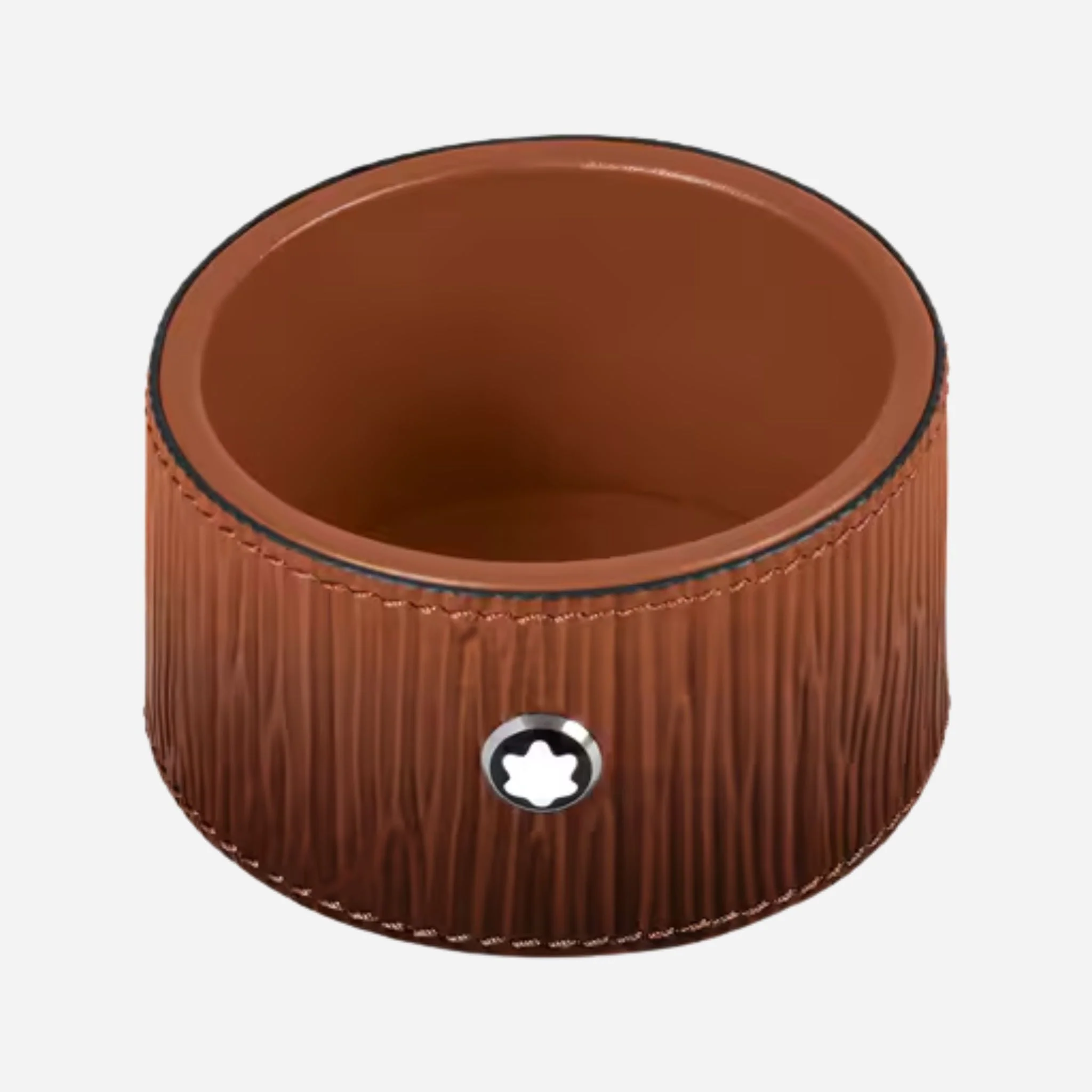 Montblanc Small Round Fauve Corteccia Sfumato Leather Desk Tray