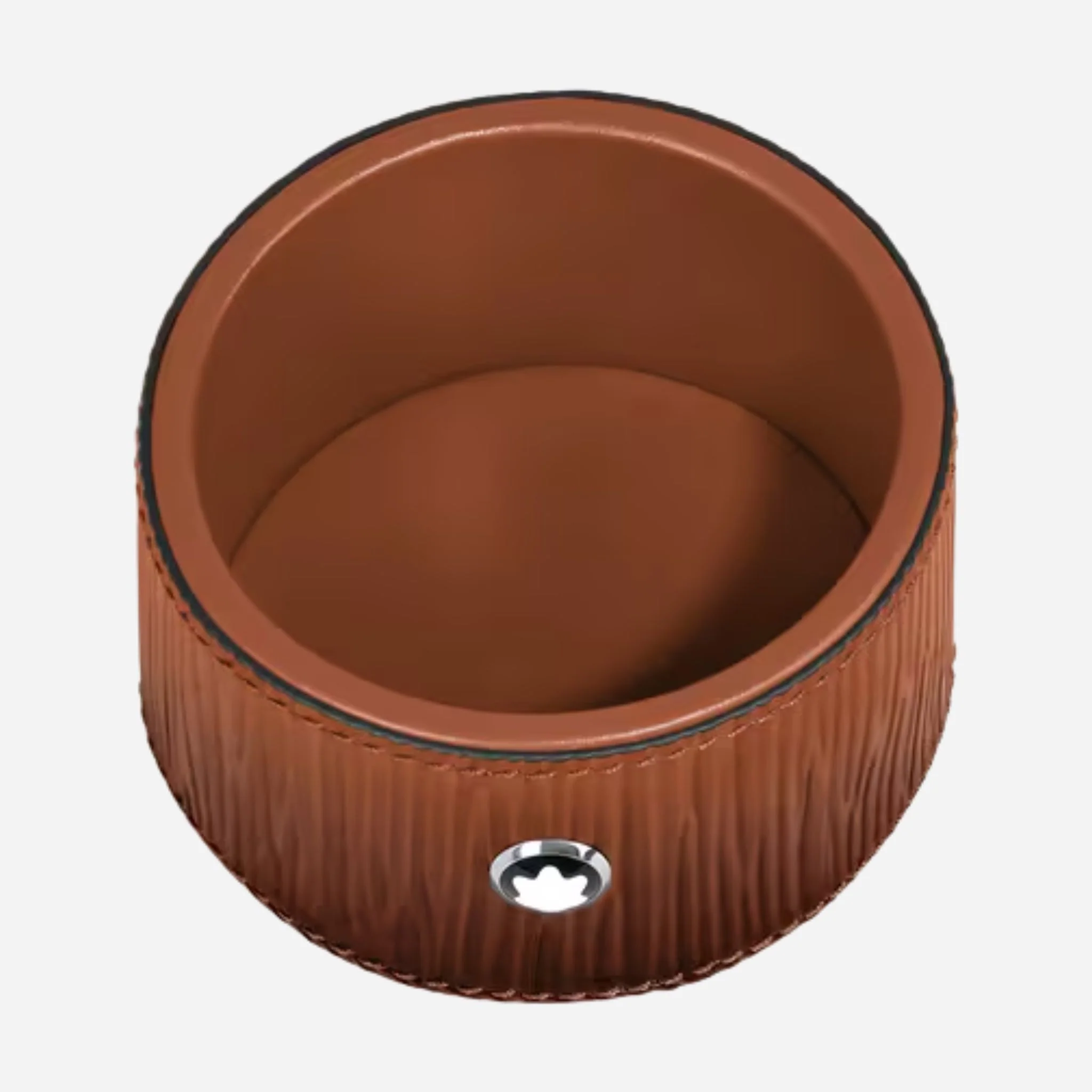 Montblanc Small Round Fauve Corteccia Sfumato Leather Desk Tray - Image 2