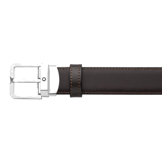 Montblanc Square Pin Buckle Reversible Plain Leather Belt, 30 mm - Image 3
