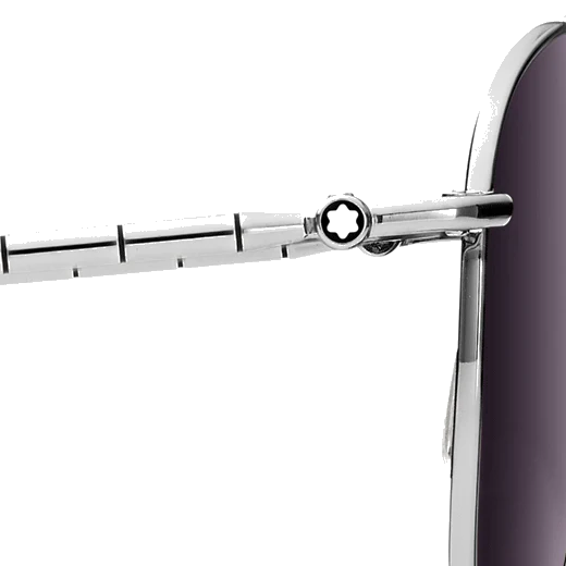 Montblanc Squared Sunglasses with Silver-Coloured Metal Frame - Image 4