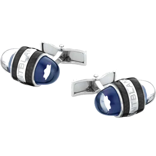 Montblanc StarWalker Steel & Blue Lacquer Cufflinks