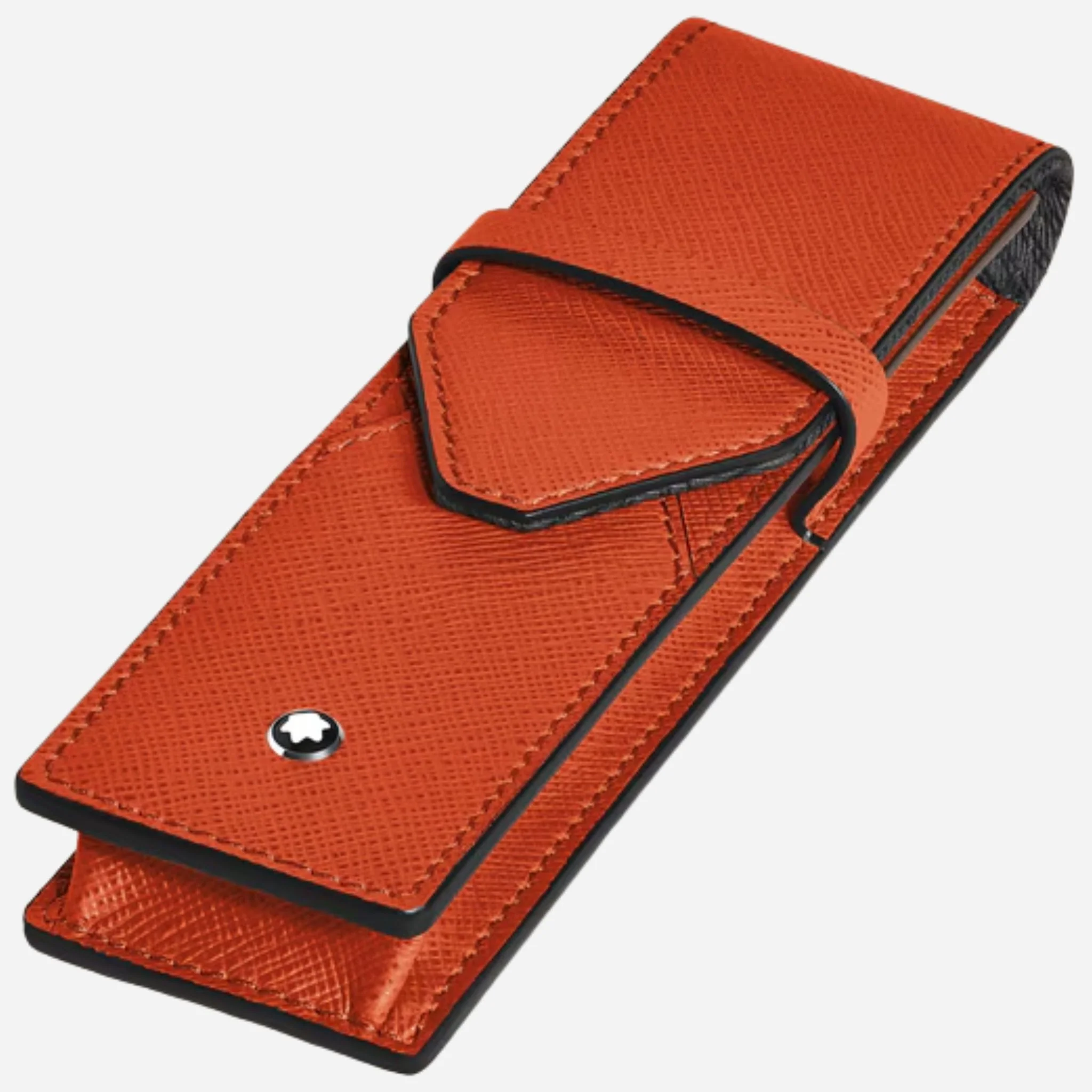 Montblanc Tangerine Orange Sartorial Leather Envelope 2-Pen Pouch - Image 3