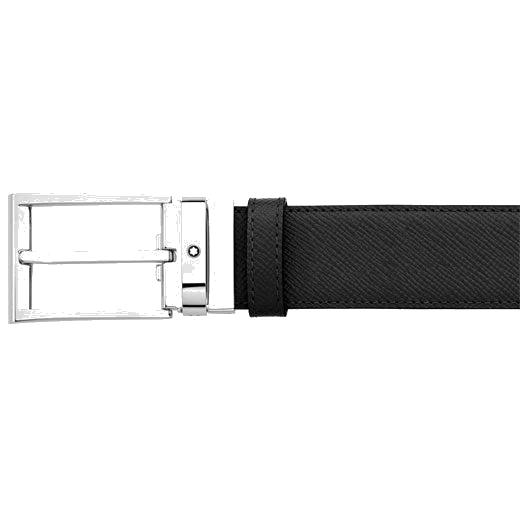 Montblanc Trapeze Shiny Palladium Pin Buckle Reversible Black/Blue Belt - Image 2