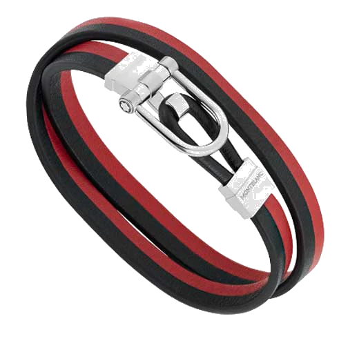 Montblanc Urban Spirit Red and Black Leather Bracelet-S