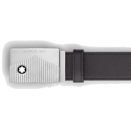 Montblanc Vintage Palladium-Plated Reversible Grained Leather Belt