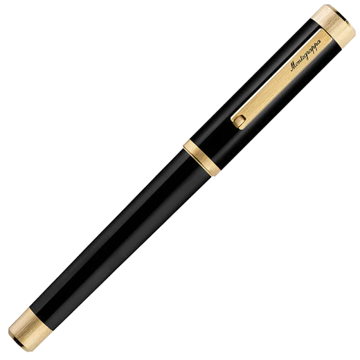 Montegrappa Black & Yellow Gold Zero Fountain Pen - Image 2