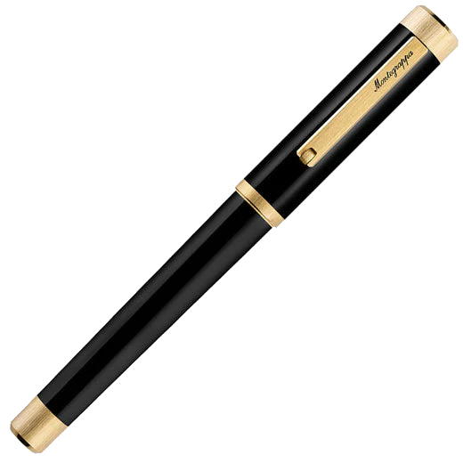 Montegrappa Black & Yellow Gold Zero Rollerball Pen - Image 2