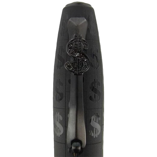 Montegrappa Ca$h Ballpoint Pen in Black with Ruthenium Trim - Image 4