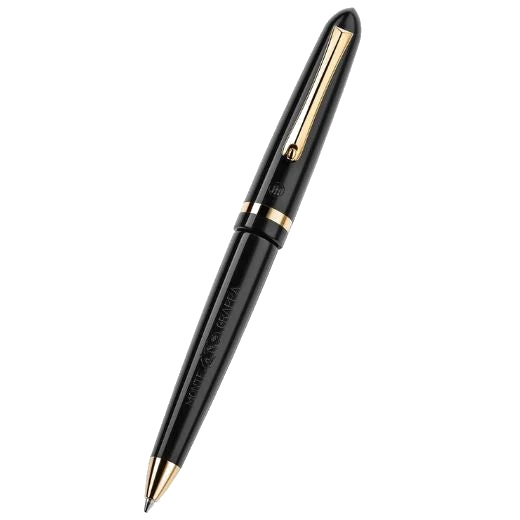 Montegrappa Venetia Black & Gold Stainless Steel Ballpoint Pen