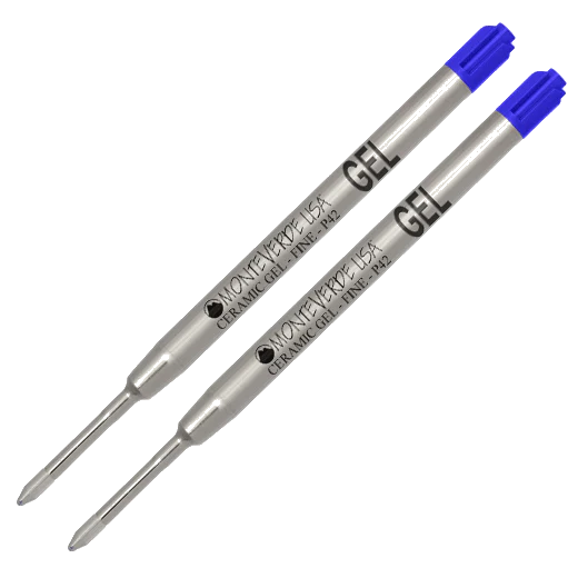 Monteverde USA Pack of 2 Fine Point Ballpoint Ceramic Gel Blue Refills