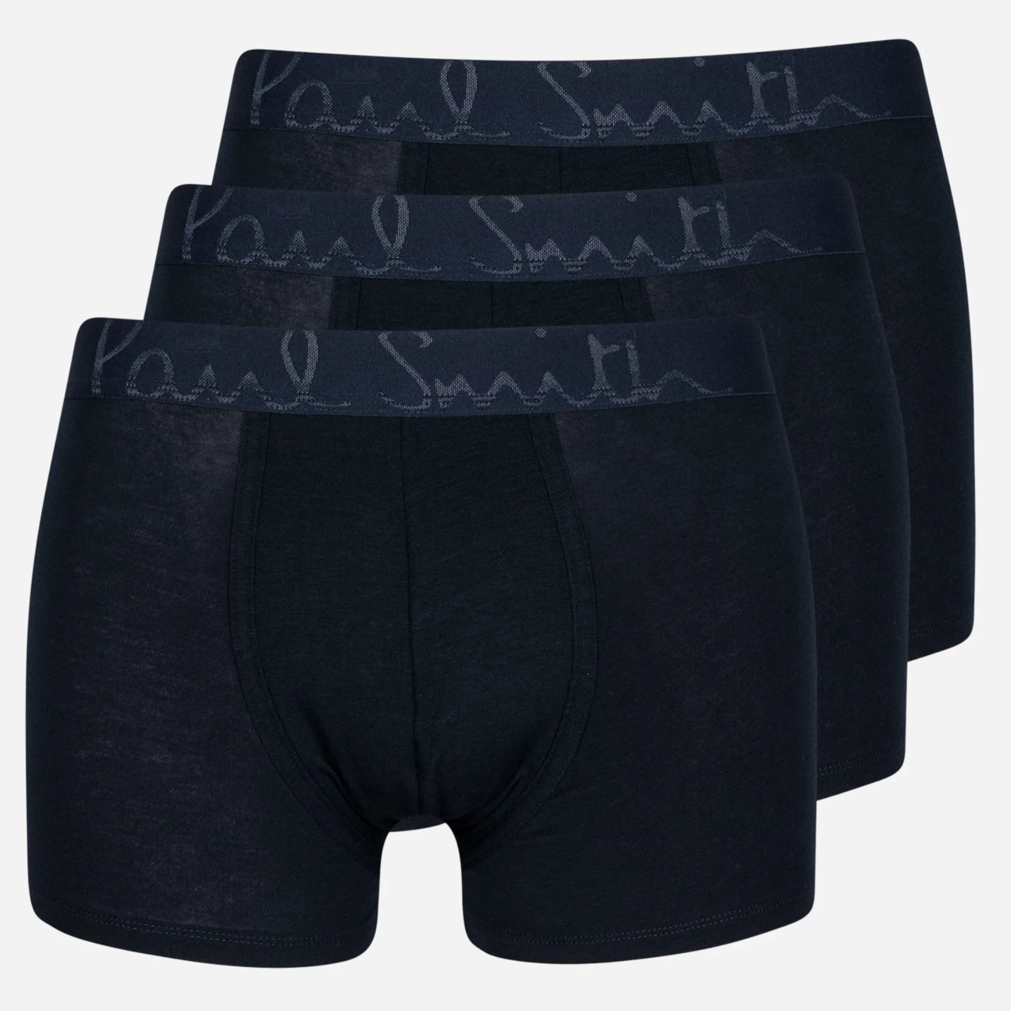 Paul Smith 3-Pack Men's Navy Modal Comfort Boxer Briefs with Large Logo Waistbands