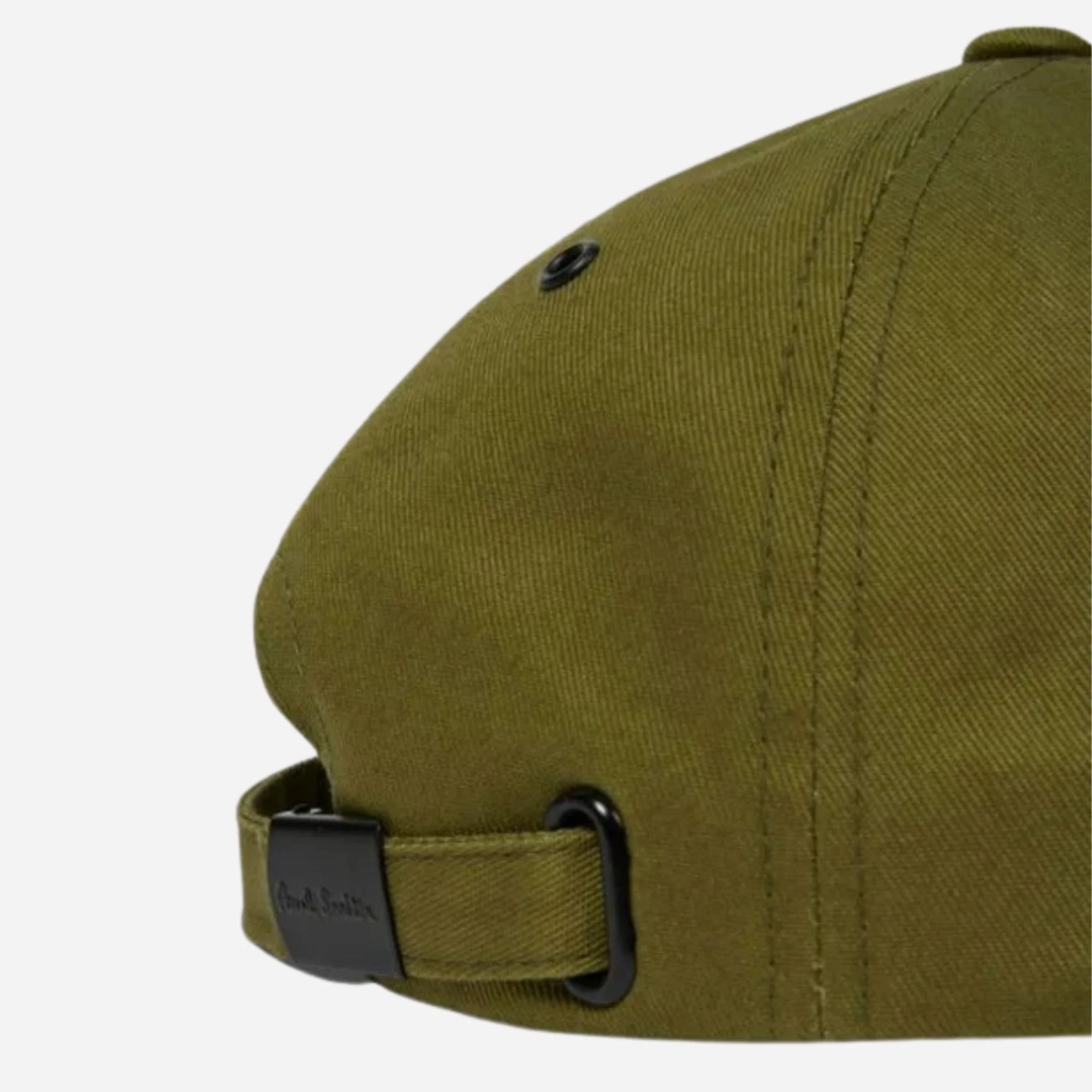 Paul Smith Army Green Seasonal Cotton Cap with Signature Stripe Zebra Logo - Image 3