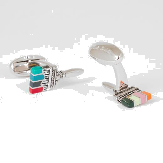 Paul Smith 'Artist Stripe' Paint Brush Cufflinks - Image 2