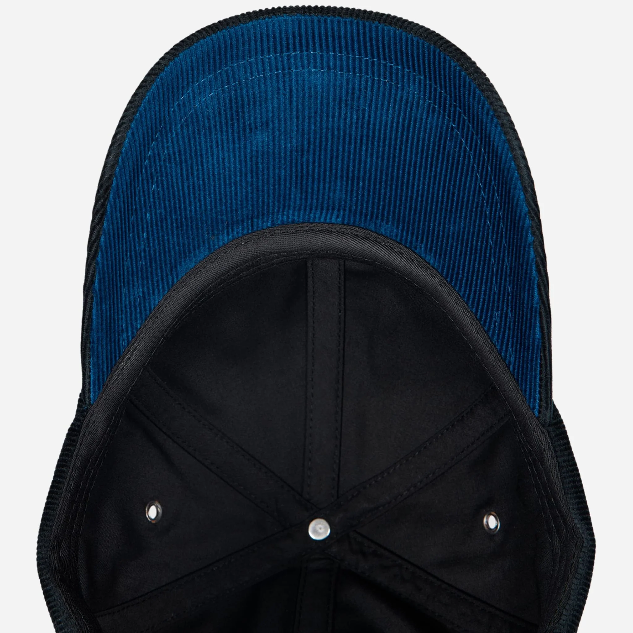 Paul Smith Dark Blue Corduroy Cap with Signature Stripe Adjustable Strap - Image 4