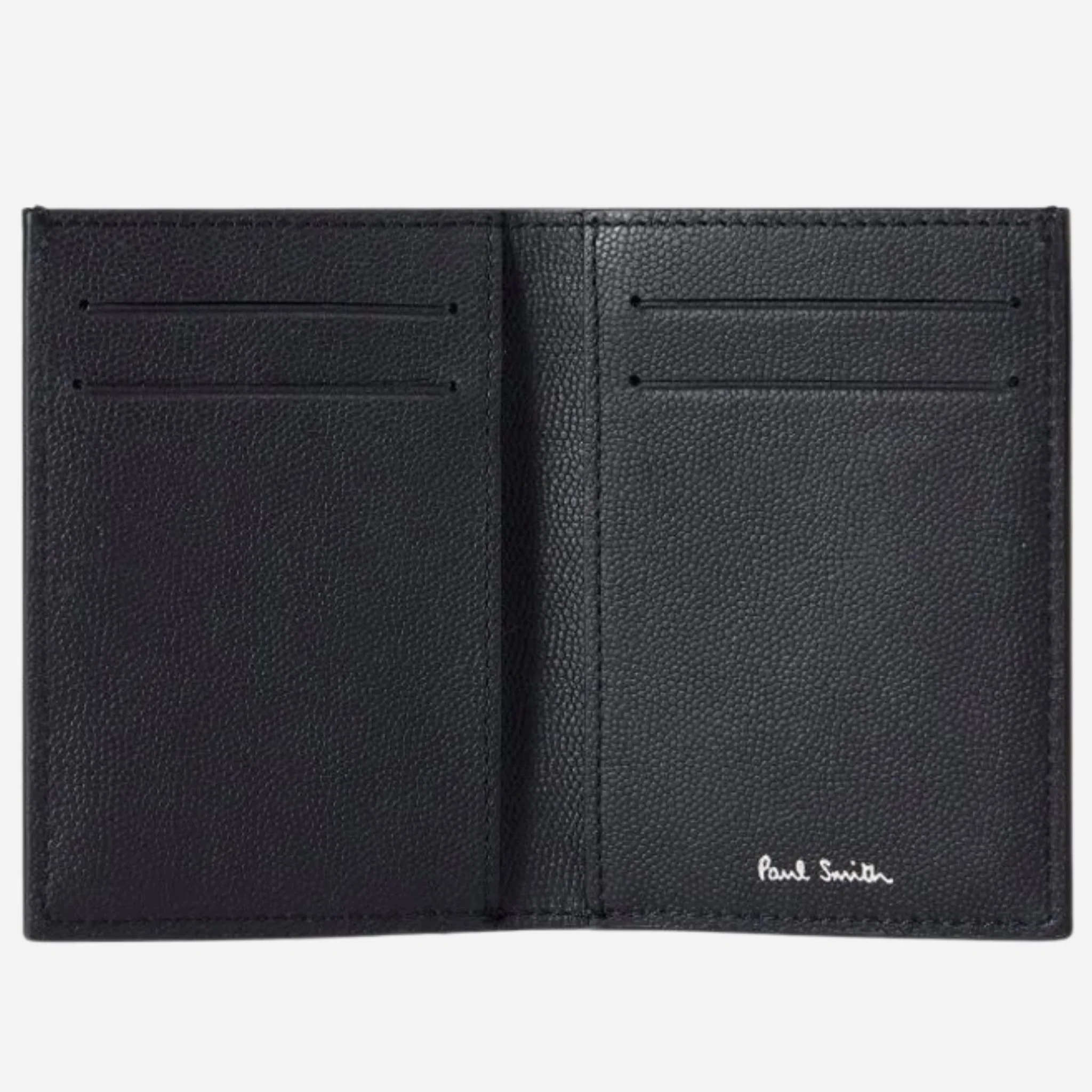 Paul Smith Black Grained Leather 4CC Fold Card Case - Image 2