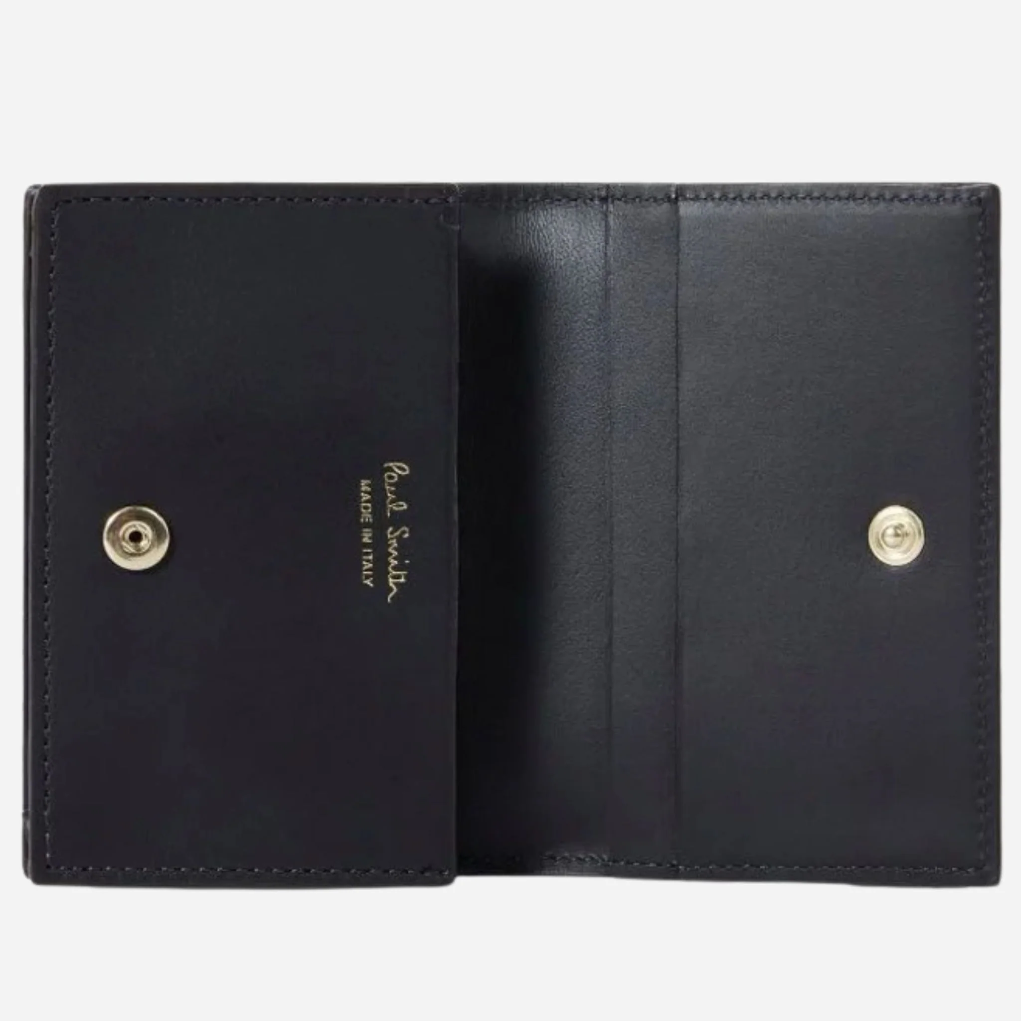Paul Smith Black Leather and Coated Canvas 2CC Fold-Over Card Holder - Image 3
