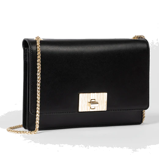 Paul Smith Black Leather 'Shadow Stripe' Buckle Crossbody Bag - Image 5
