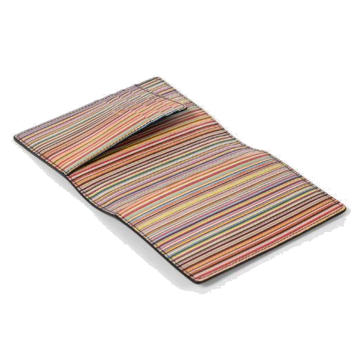 Paul Smith Black Leather Signature Stripe Passport Holder - Image 3