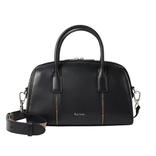 Paul Smith Black Leather Small 'Boston' Bag