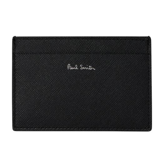 Paul Smith Black 'Mini Stripe' Print 3CC Leather Card Holder - Image 2