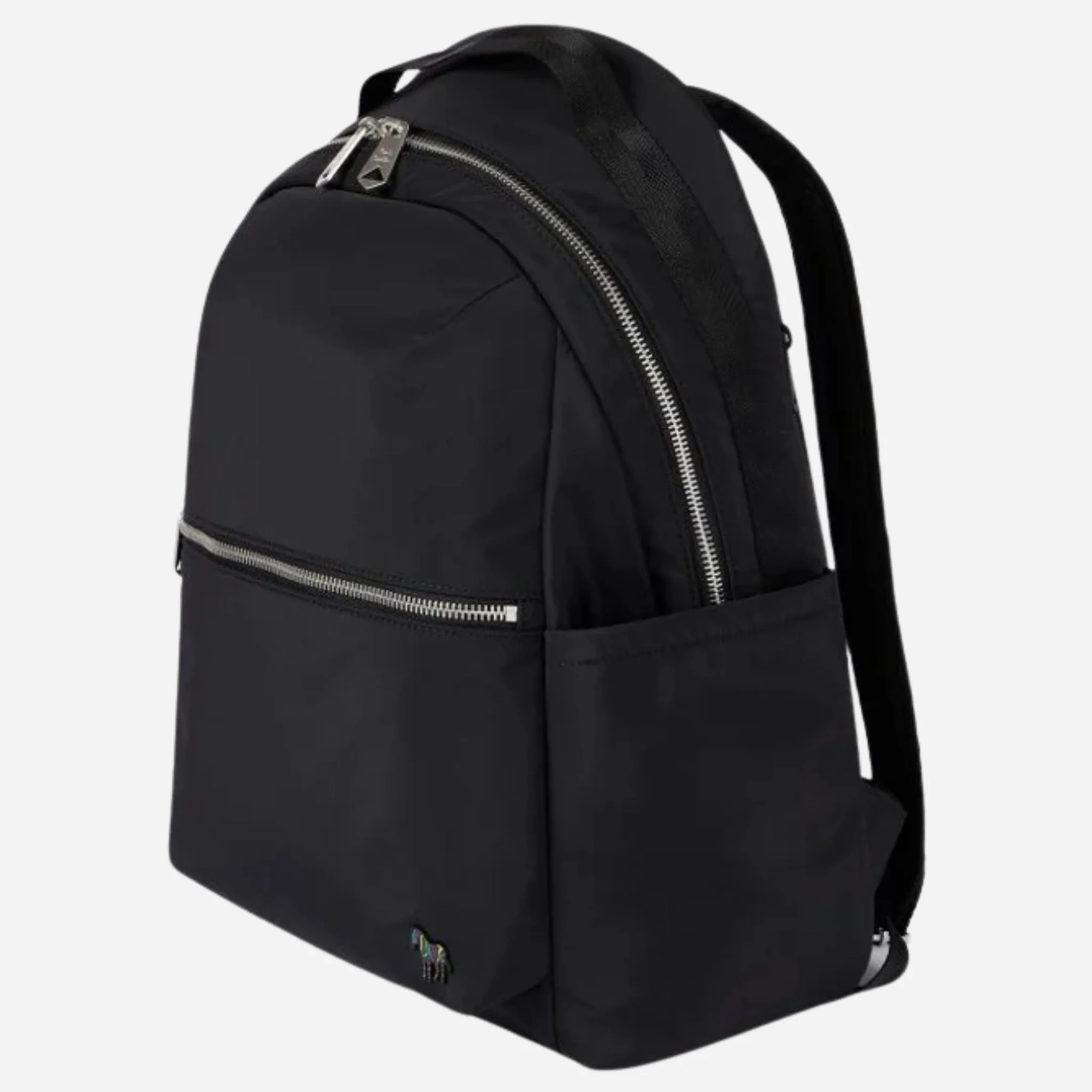 Paul Smith Black Recycled Polyester Backpack with Signature Stripe Zebra Logo - Image 3