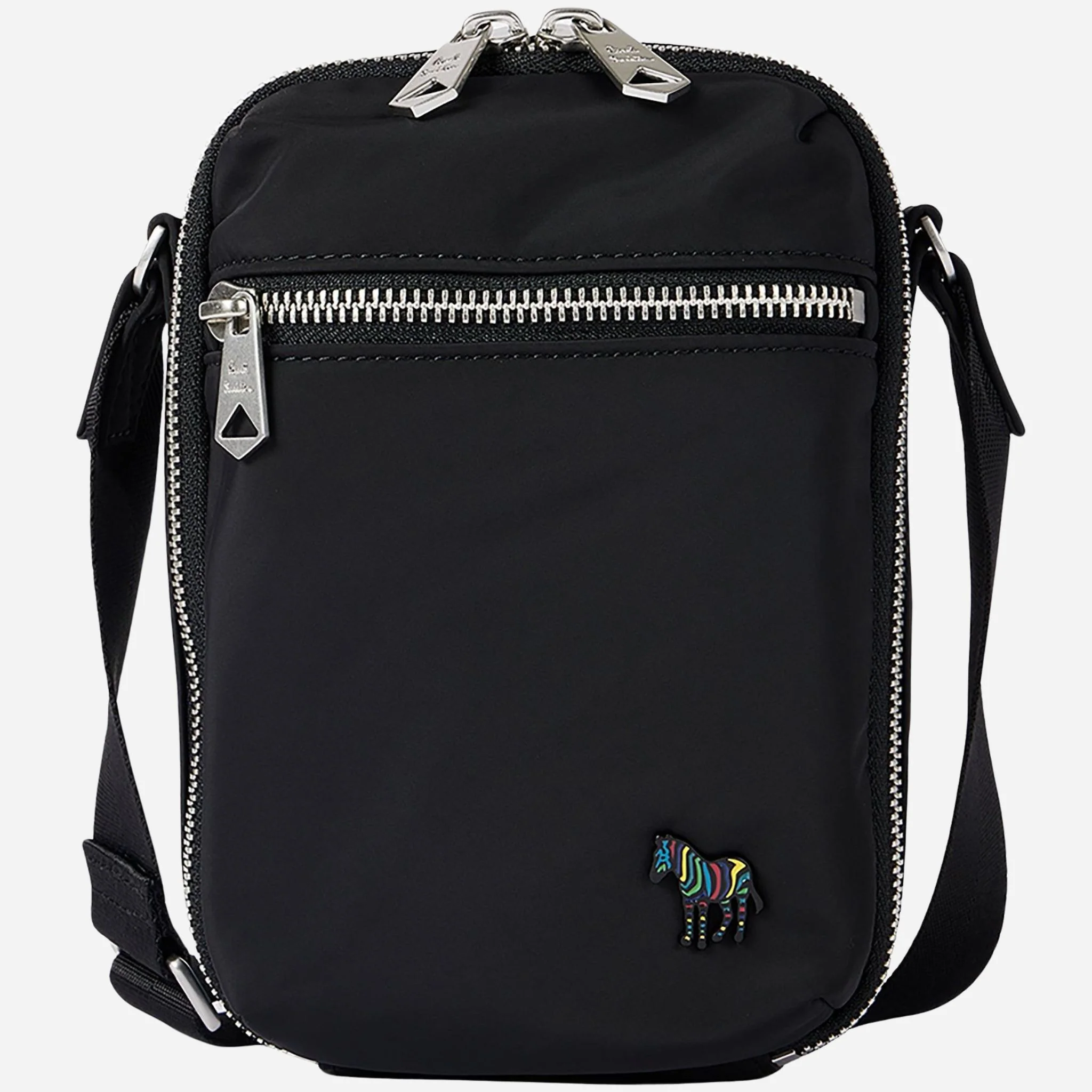 Paul Smith Black Recycled Polyester Small Flight Bag with Signature Stripe Zebra Logo