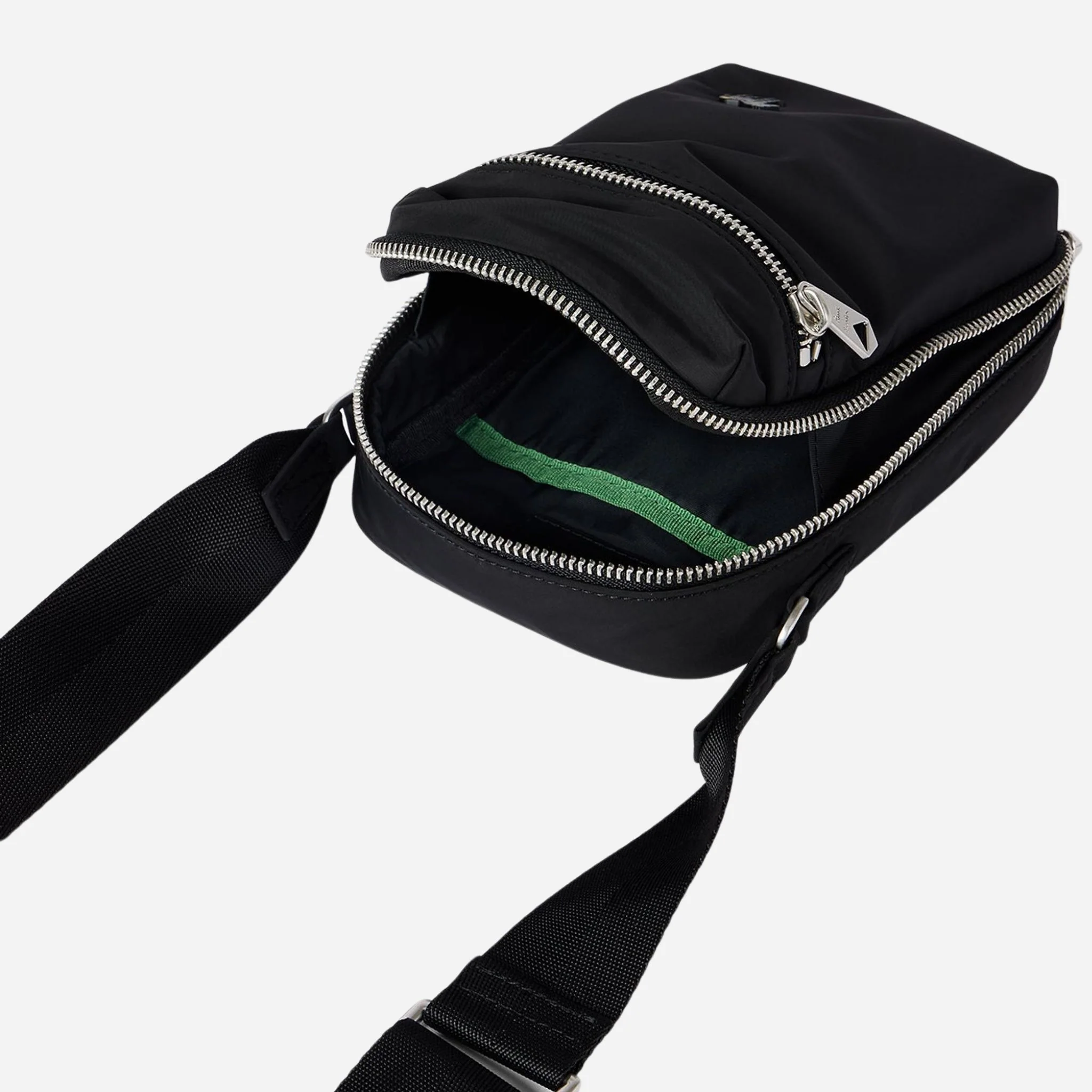 Paul Smith Black Recycled Polyester Small Flight Bag with Signature Stripe Zebra Logo - Image 6