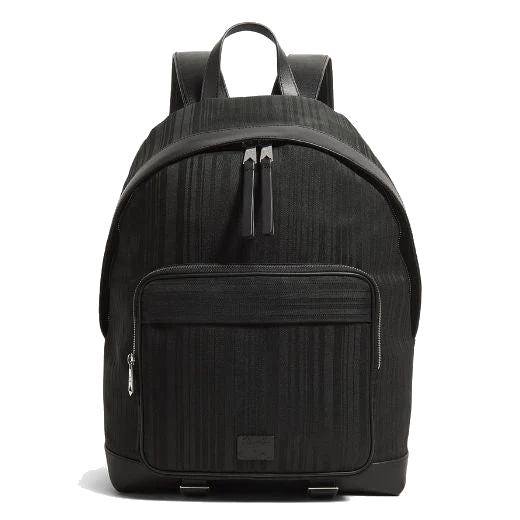 Paul Smith Black Shadow Stripe Backpack with Cowhide Trim