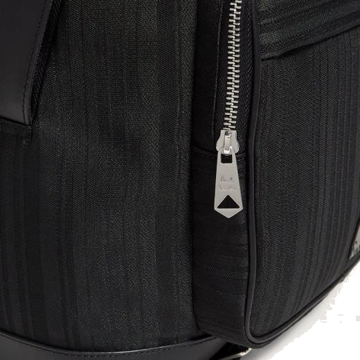 Paul Smith Black Shadow Stripe Backpack with Cowhide Trim - Image 4
