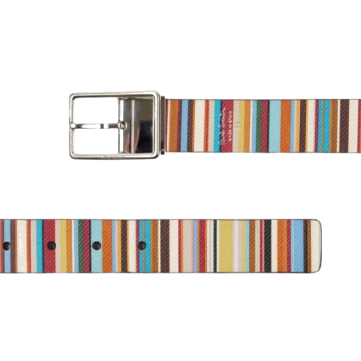 Paul Smith Bright Signature Stripes and Black Reversible Leather Belt - Image 2