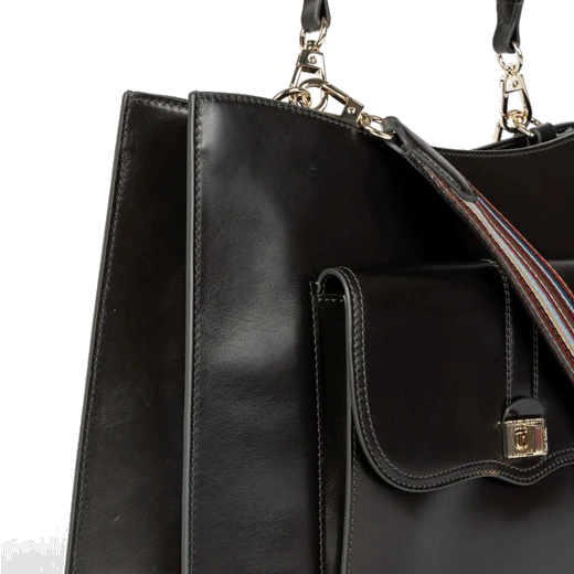 Paul Smith Dark Green Double Leather 'Signature Stripe' Bag - Image 3
