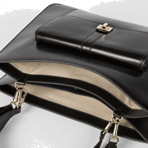 Paul Smith Dark Green Double Leather 'Signature Stripe' Bag - Image 4