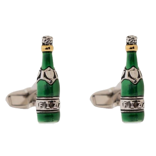 Paul Smith Champagne Bottle Green 'Fizz' Cufflinks