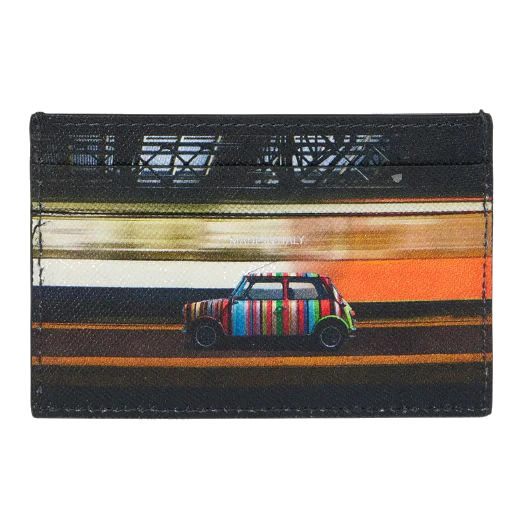 Paul Smith 'Commuter Mini' Print 3CC Leather Card Holder